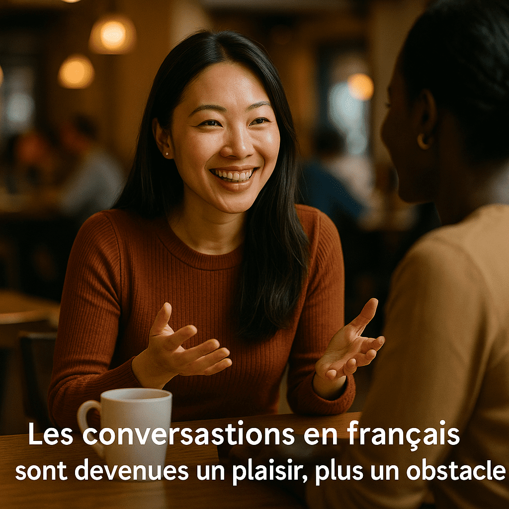 Les conversations en français sont devenues un plaisir, plus un obstacle.