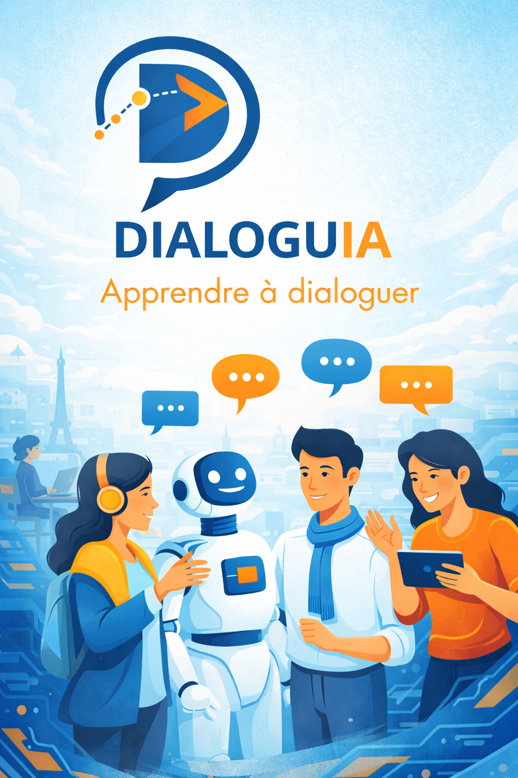 Illustration DialoguIA — apprendre à dialoguer avec l’IA en classe de FLE