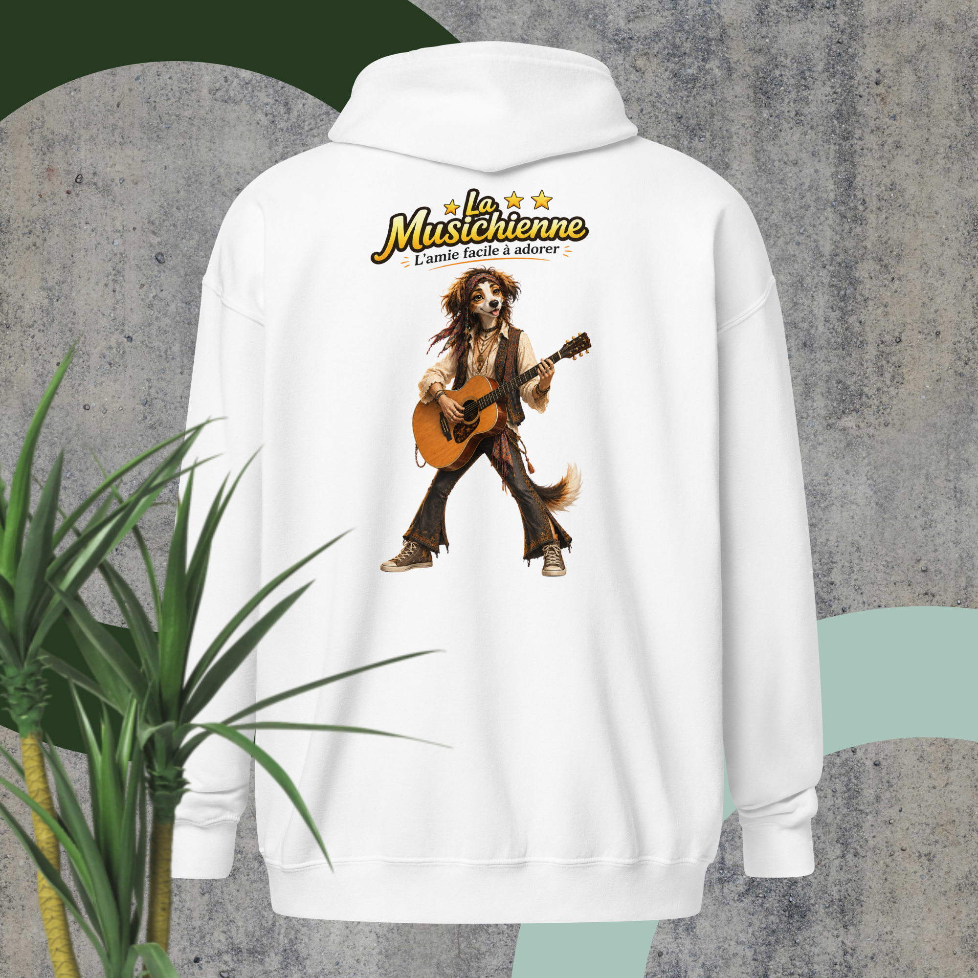 sweat à capuche épais unisexe à fermeture éclair la musichienne