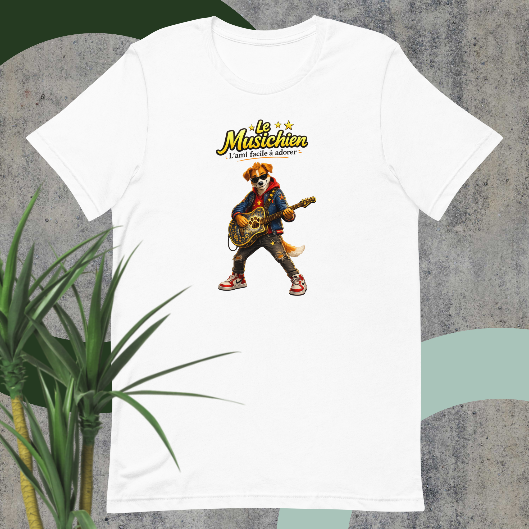 t shirt unisexe le musichien rox star