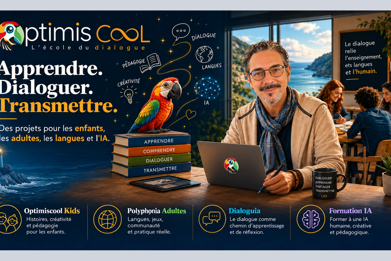 optimiscool apprendre, dialoguer, transmettre